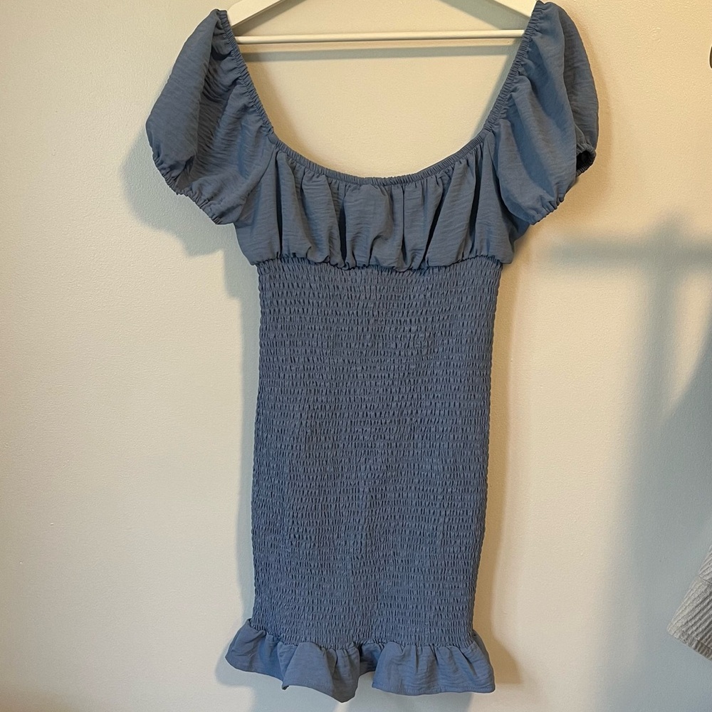 LoveTree Ruched Puff Sleeve Mini Dress - Picture 4 of 10